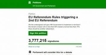 Screenshot von der Petition