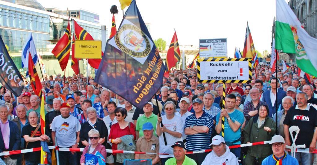 Pegida, 7.5.2018: 4000 waren begeistert. Foto: Masson