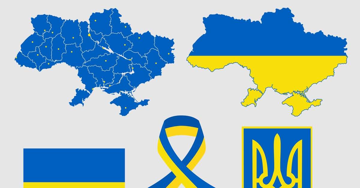 Карта украины флаг