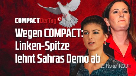 Wegen COMPACT: Linken-Spitze lehnt Sahra Demo ab