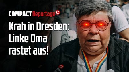 Krah in Dresden: Linke Oma rastet aus!