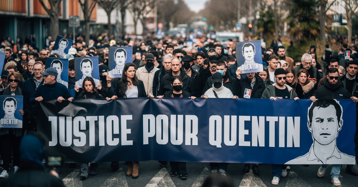 Antifa-Terror: Tausende erinnern in Lyon an Quentin