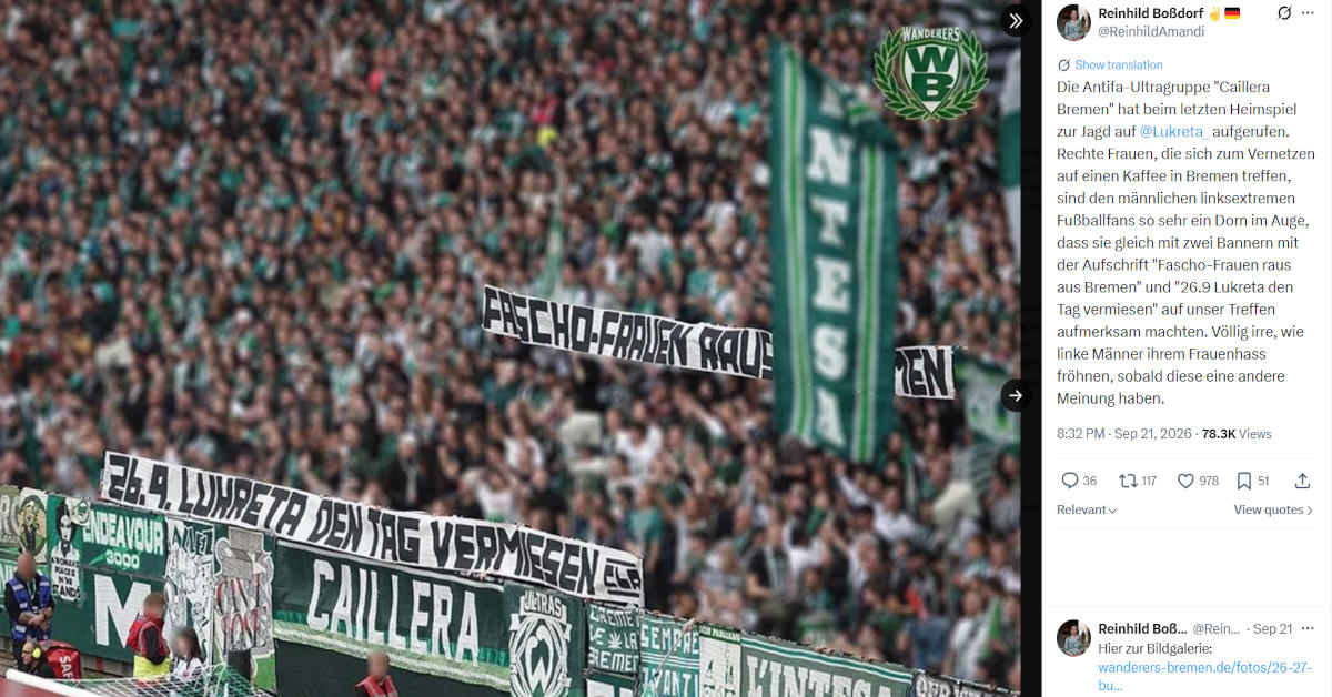 Antifa-Ultras bedrohen patriotische Frauen